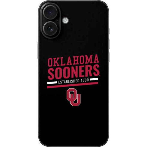 University of Oklahoma Sooners Est 1890 iPhone 16 Plus Skin