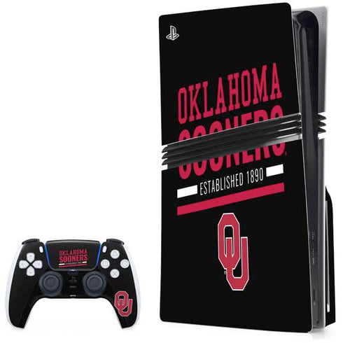 University of Oklahoma Sooners Est 1890 PS5 Pro Disk Bundle Skin