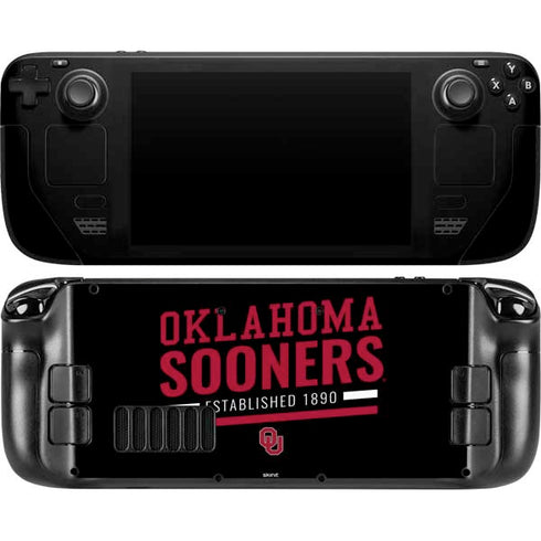 University of Oklahoma Sooners Est 1890 Steam Deck Handheld Gaming Computer OLED Skin