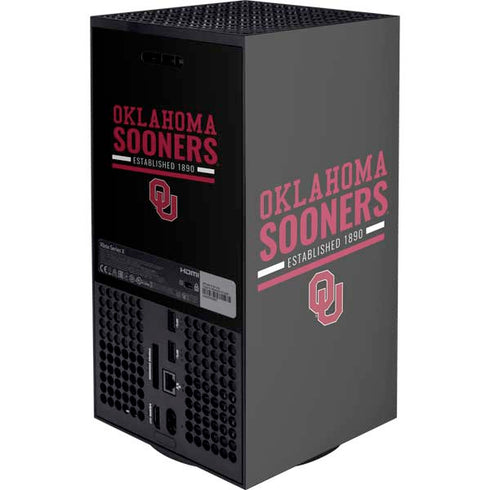 University of Oklahoma Sooners Est 1890 XBox Series X Digital Edition Console Skin