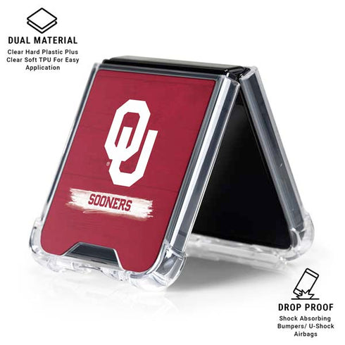 University of Oklahoma Sooners Galaxy Z Flip6 Clear Case