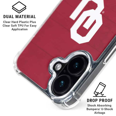 University of Oklahoma Sooners iPhone 16 Plus Clear Case