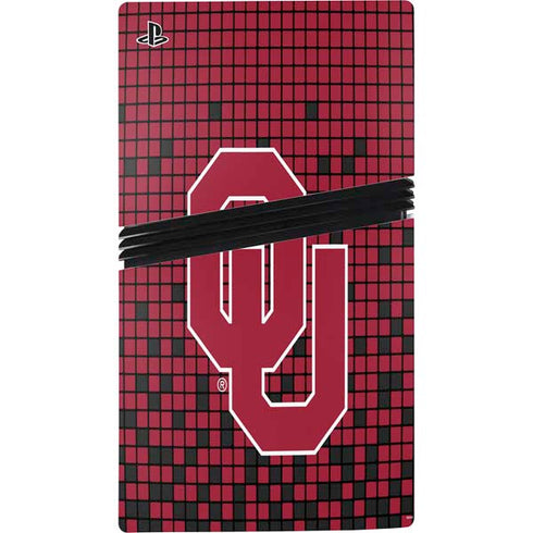 University of Oklahoma Sooners Red Digi PS5 Pro Disk Console Skin