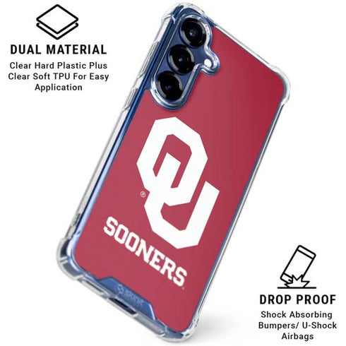 University of Oklahoma Sooners Red Galaxy S25 Clear Case