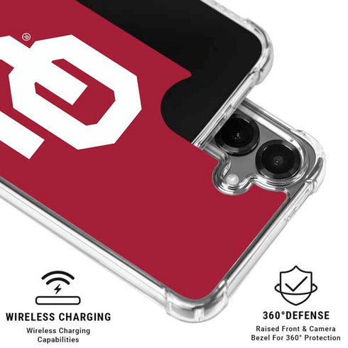 University of Oklahoma Sooners Red Galaxy S26 Plus Clear Case