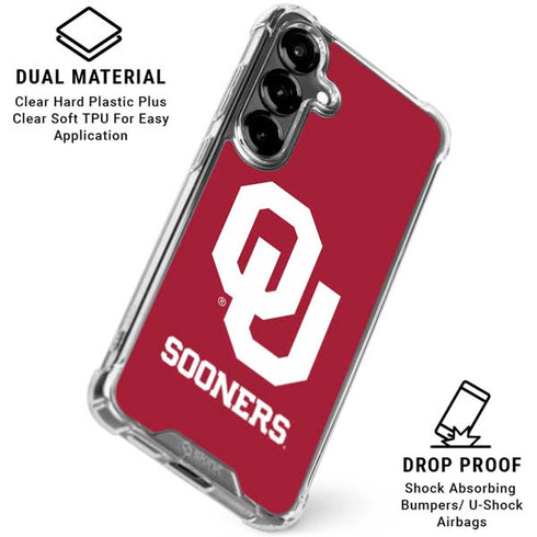 University of Oklahoma Sooners Red Galaxy S26 Plus Clear Case