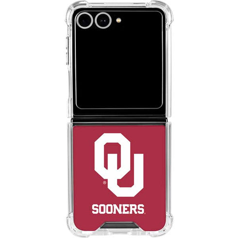 University of Oklahoma Sooners Red Galaxy Z Flip7 Clear Case