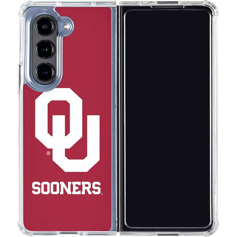University of Oklahoma Sooners Red Galaxy Z Fold5 5G Clear Case