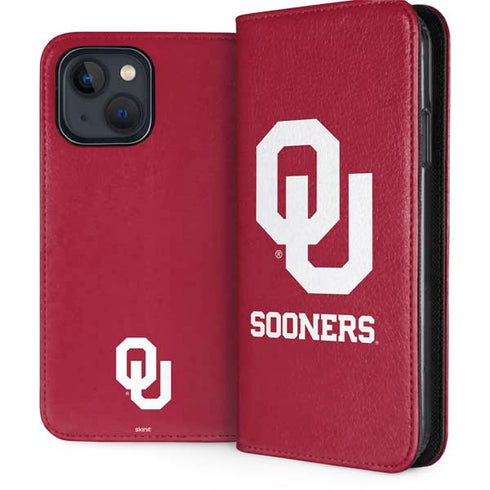 University of Oklahoma Sooners Red iPhone 15 Plus Folio Case