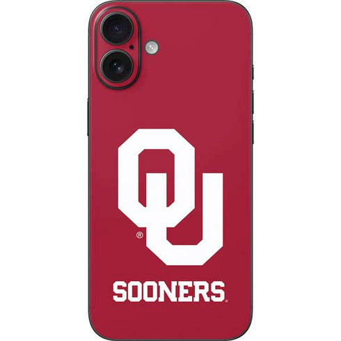 University of Oklahoma Sooners Red iPhone 16 Plus Skin