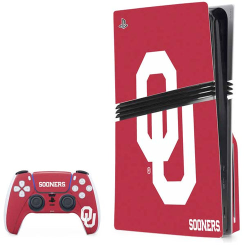 University of Oklahoma Sooners Red PS5 Pro Disk Bundle Skin