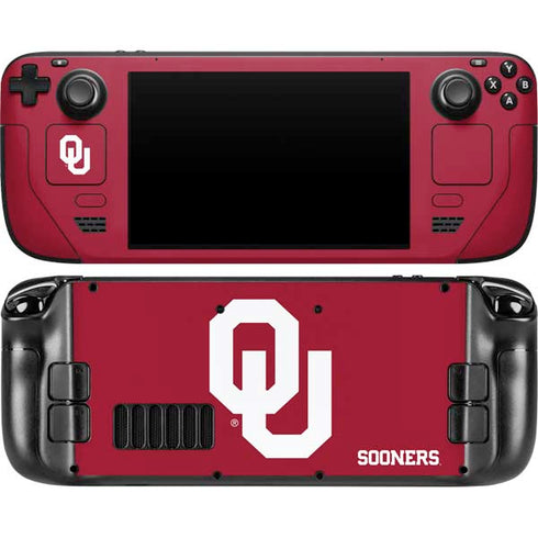University of Oklahoma Sooners Red Steam Deck Handheld Gaming Computer OLED Skin