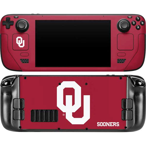 University of Oklahoma Sooners Red Steam Deck Handheld Gaming Computer Skin
