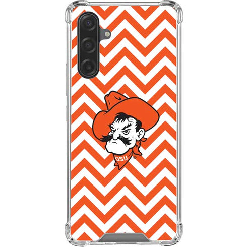 Oklahoma State University Chevron Print Galaxy A17 Clear Case