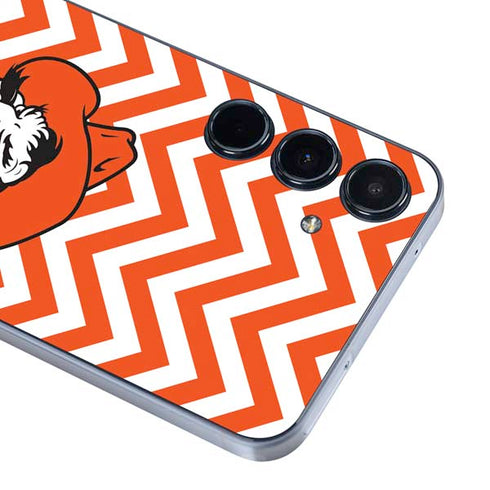 Oklahoma State University Chevron Print Galaxy A55 5G Skin