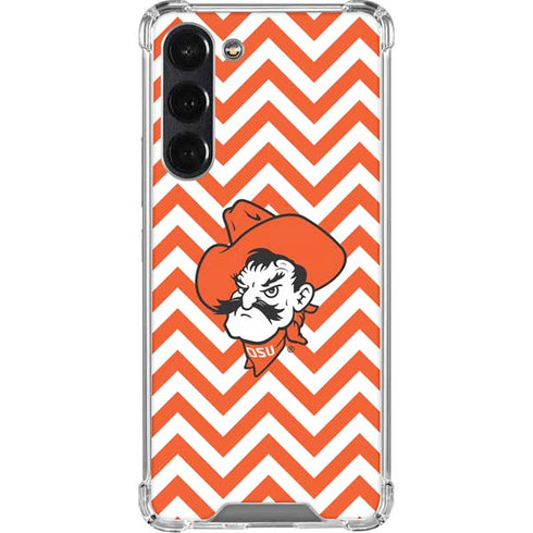 Oklahoma State University Chevron Print Galaxy S24 FE Clear Case