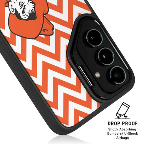 Oklahoma State University Chevron Print Galaxy S25 Kickstand Case