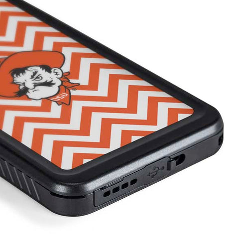 Oklahoma State University Chevron Print Galaxy S24 Waterproof Case