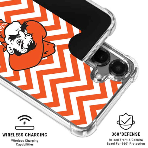 Oklahoma State University Chevron Print Galaxy S26 Plus Clear Case
