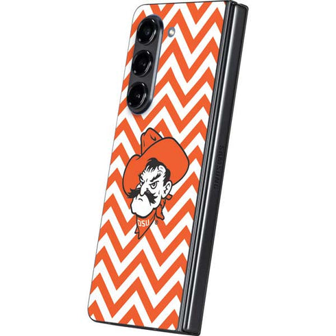 Oklahoma State University Chevron Print Galaxy Z Fold5 5G Skin