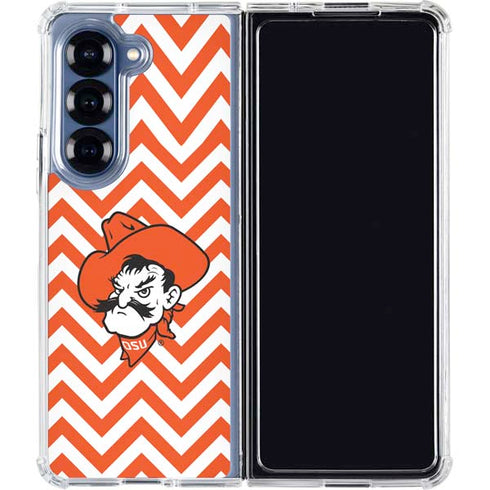 Oklahoma State University Chevron Print Galaxy Z Fold6 Clear Case