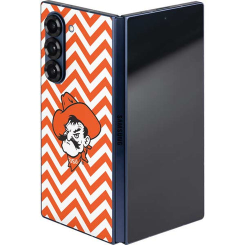 Oklahoma State University Chevron Print Galaxy Z Fold6 Skin