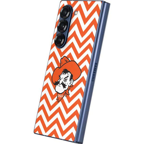 Oklahoma State University Chevron Print Galaxy Z Fold6 Skin