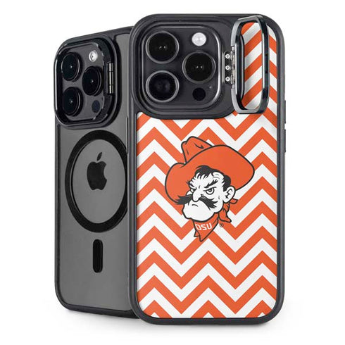 Oklahoma State University Chevron Print iPhone 13 Pro Kickstand Case