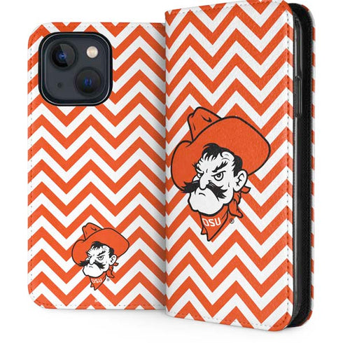 Oklahoma State University Chevron Print iPhone 15 Folio Case