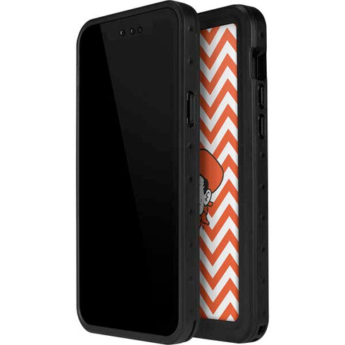 Oklahoma State University Chevron Print iPhone 15 Pro Waterproof Case