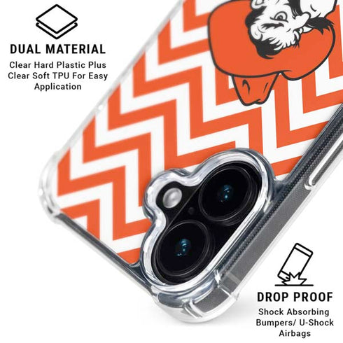 Oklahoma State University Chevron Print iPhone 16 Plus Clear Case