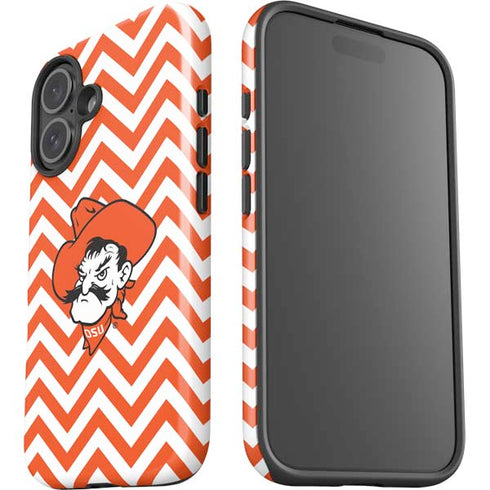 Oklahoma State University Chevron Print iPhone 16 Plus Impact Case