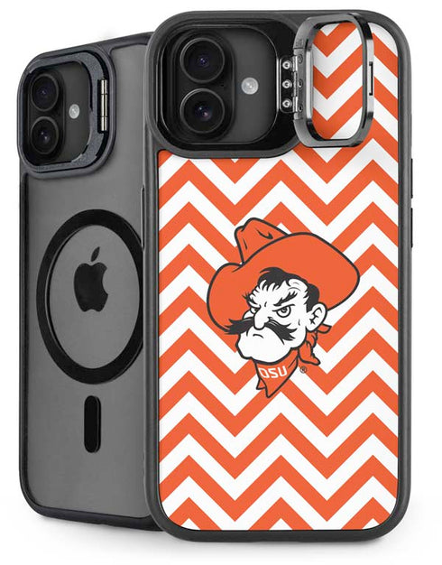 Oklahoma State University Chevron Print iPhone 16 Plus Kickstand Case