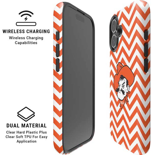 Oklahoma State University Chevron Print iPhone 16 Plus Magsafe Impact Case