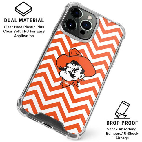 Oklahoma State University Chevron Print iPhone 16 Pro Max Clear Case