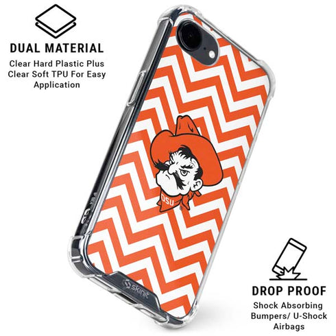 Oklahoma State University Chevron Print iPhone 16e Clear Case