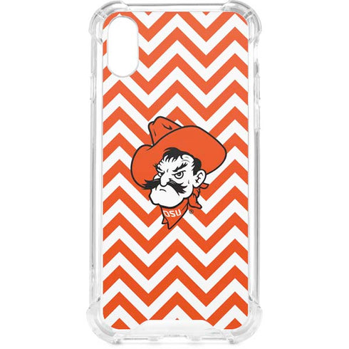 Oklahoma State University Chevron Print iPhone XS Clear Case