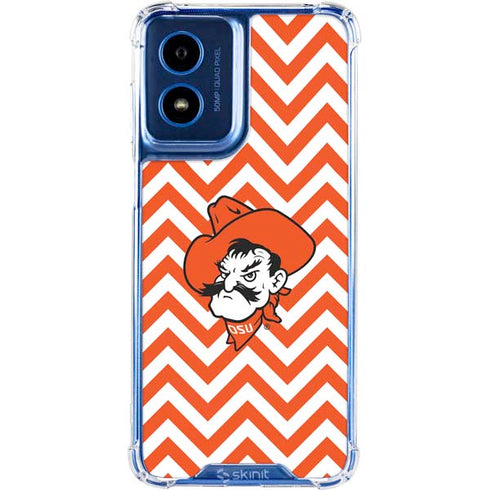 Oklahoma State University Chevron Print Moto G 5G (2024) Clear Case