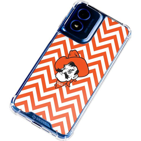 Oklahoma State University Chevron Print Moto G 5G (2024) Clear Case