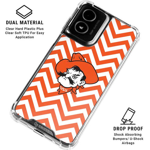 Oklahoma State University Chevron Print Moto G Power 5G (2024) Clear Case