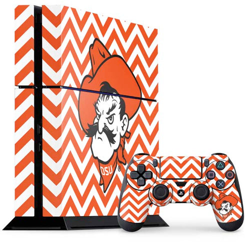 Oklahoma State University Chevron Print PlayStation PS4 Skins