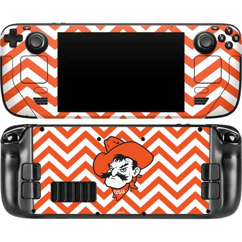 Oklahoma State University Chevron Print Steam Deck Handheld Gaming Computer OLED Skin