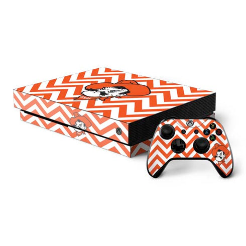 Oklahoma State University Chevron Print Xbox One Skins