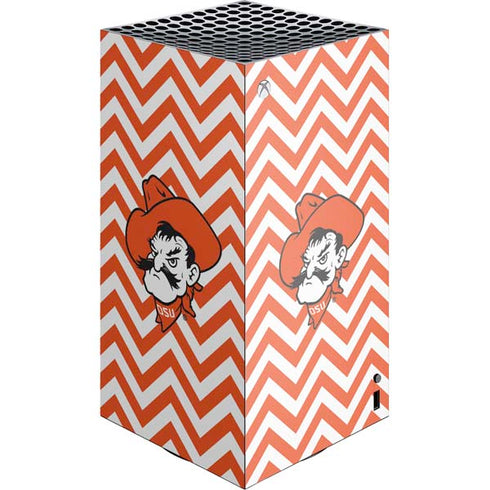 Oklahoma State University Chevron Print XBox Series X Digital Edition Console Skin