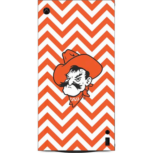 Oklahoma State University Chevron Print XBox Series X Digital Edition Console Skin
