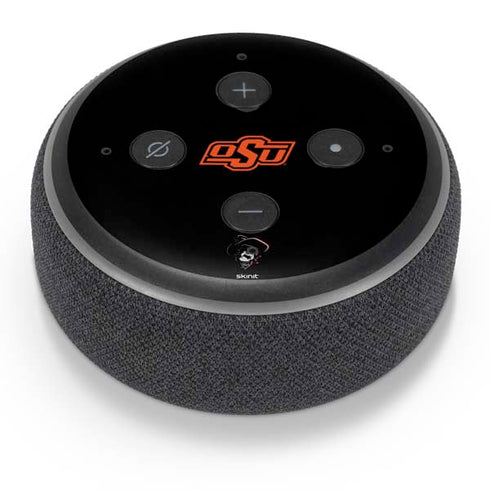 Oklahoma State University OSU on Black Amazon Echo Dot Skin