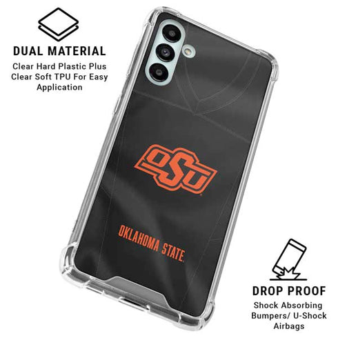Oklahoma State University Black Jersey Galaxy A13 5G Clear Case