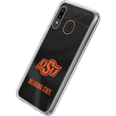 Oklahoma State University Black Jersey Galaxy A20 Clear Case