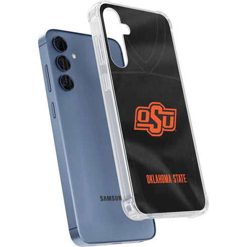 Oklahoma State University Black Jersey Galaxy A55 5G Clear Case
