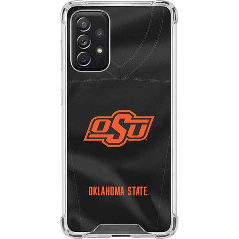 Oklahoma State University Black Jersey Galaxy A72 5G Clear Case